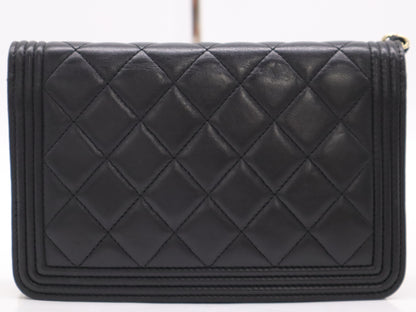 CHANEL Lambskin Matelasse Boy Chanel Chain Wallet Seal 21717492 Wallet