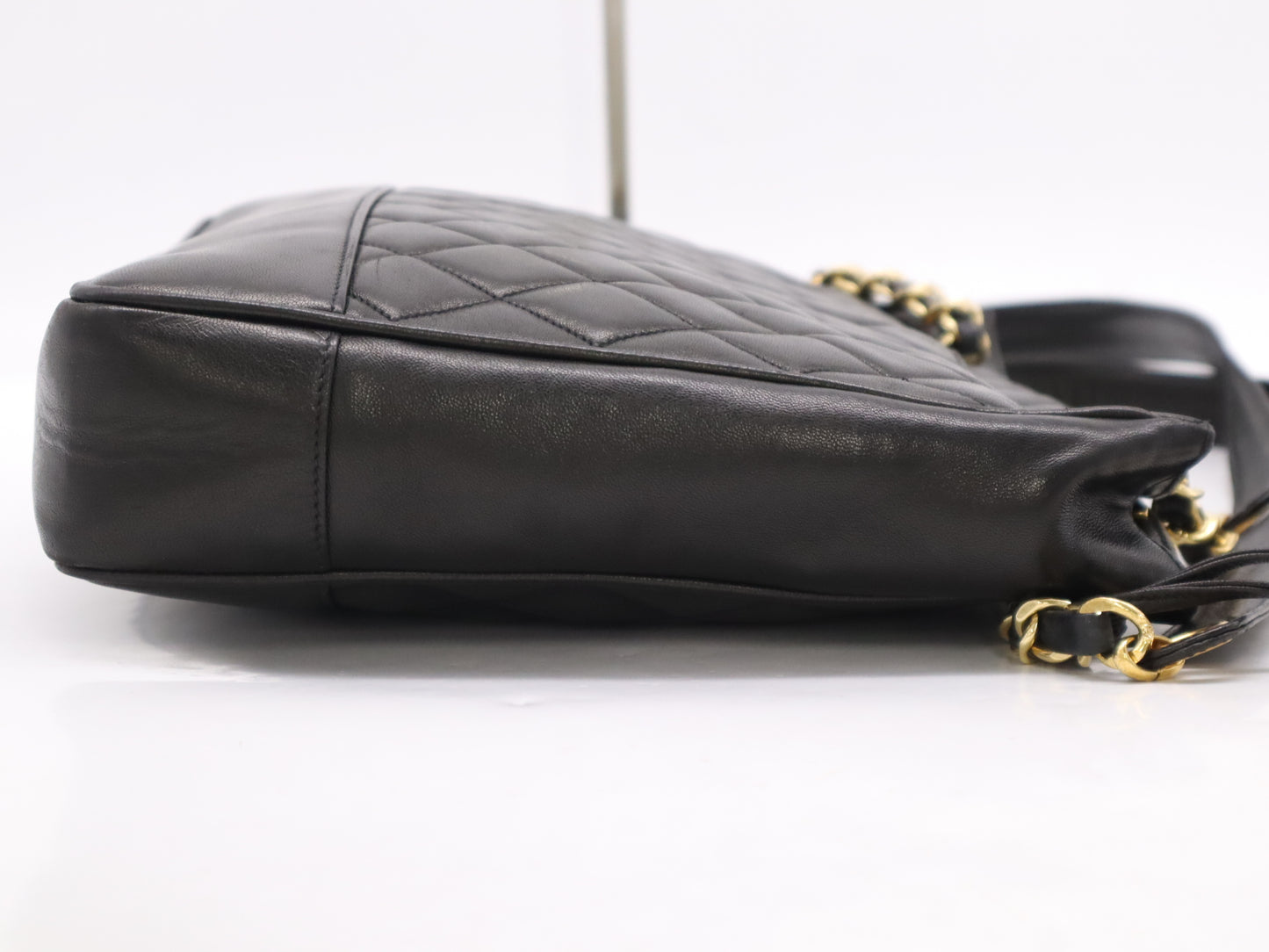 CHANEL Lambskin Matelasse Chain Tote with Black GD Hardware, Seal and Card Included, 2872205