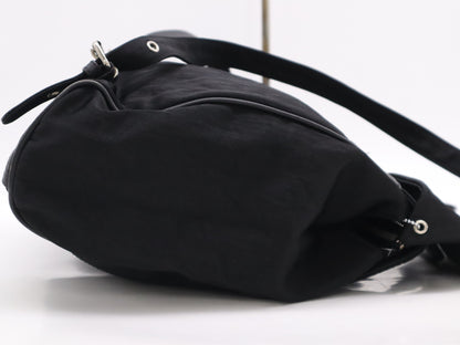 Les sacs Adam Leather and Nylon Backpack in Black with Pouch
