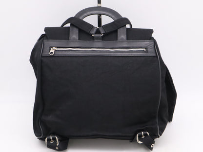 Les sacs Adam Leather and Nylon Backpack in Black with Pouch