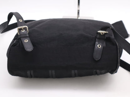 Les sacs Adam Leather and Nylon Backpack in Black with Pouch