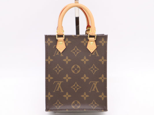 LOUIS VUITTON M81295 Monogram Petite Sac Plat Handbag with Shoulder Strap