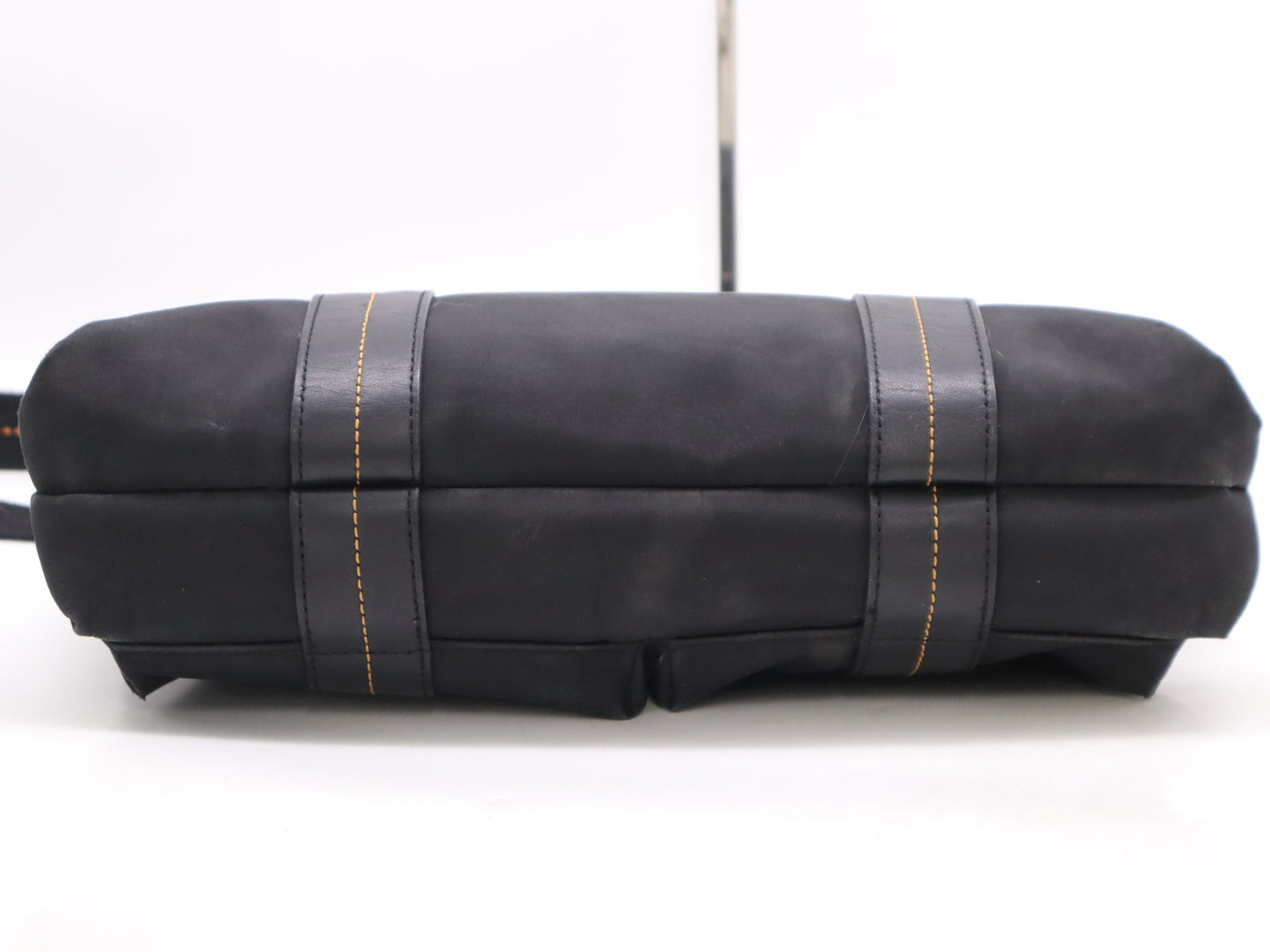 HERMES Caravan Horizontal MM 2WAY Canvas Black Tote Bag