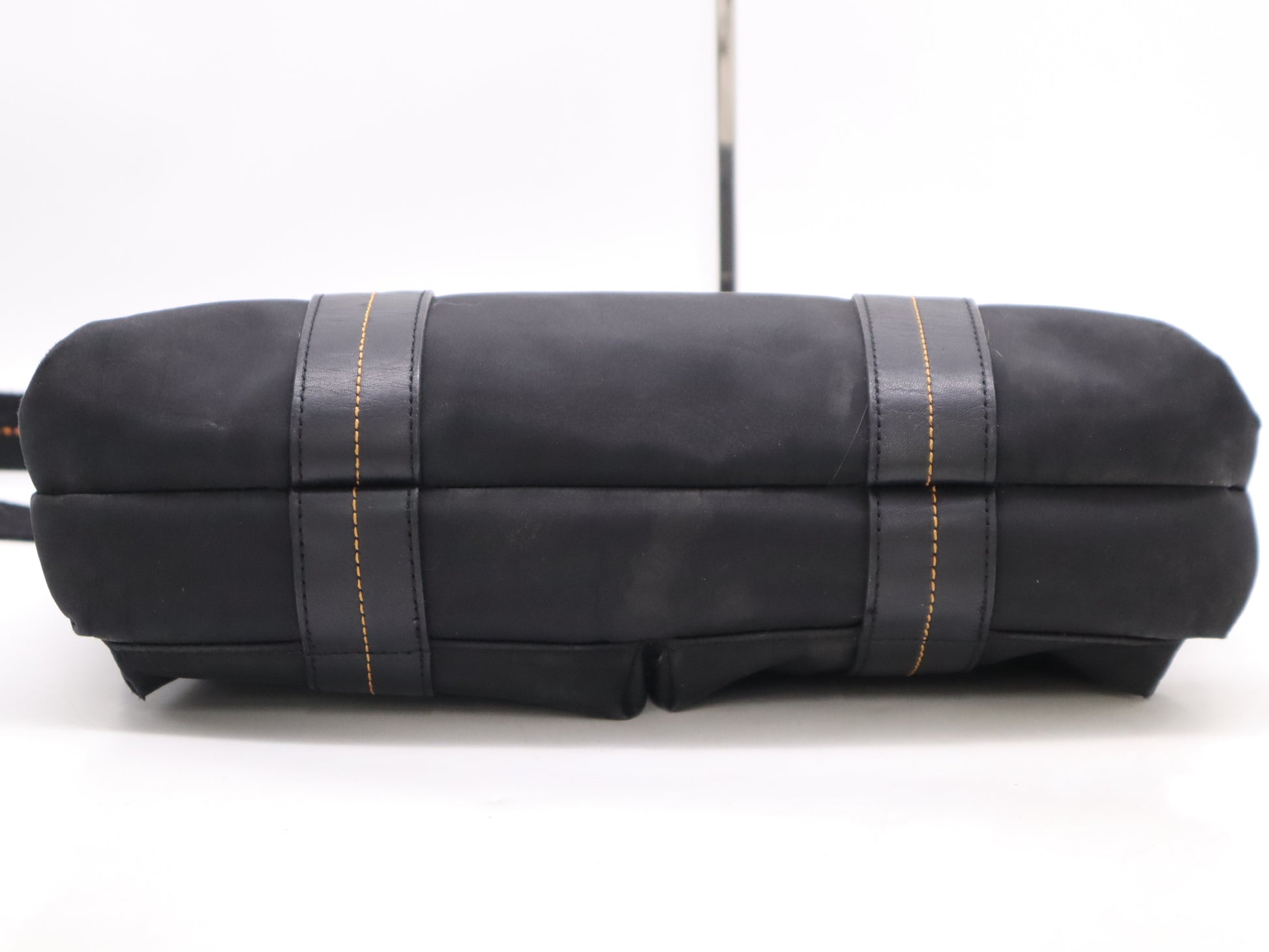 HERMES Caravan Horizontal MM 2WAY Canvas Black Tote Bag