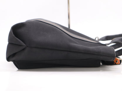 HERMES Caravan Horizontal MM 2WAY Canvas Black Tote Bag