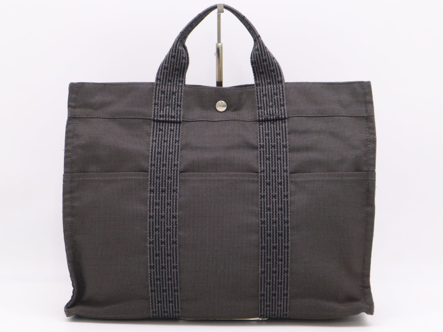 HERMES Canvas Air Line MM Tote Bag with Cadena