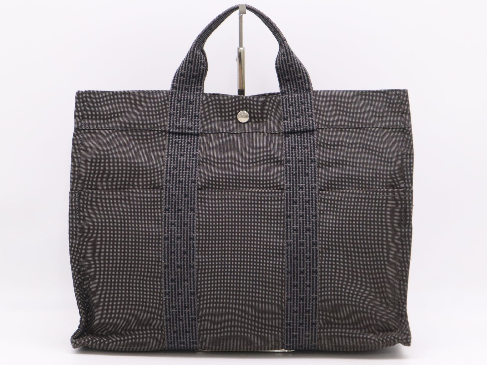 HERMES Canvas Air Line MM Tote Bag with Cadena