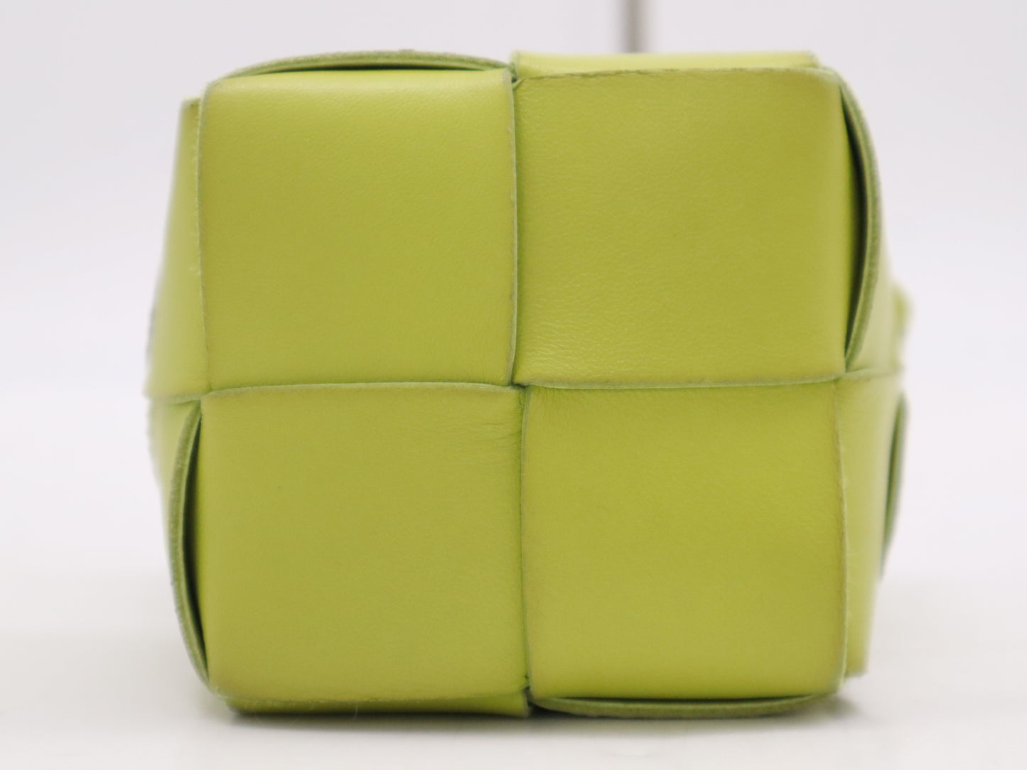 BOTTEGA VENETA Leather Maxi Intrecciato Cassette Mini Crossbody Bag in Light Green with Dust Bag