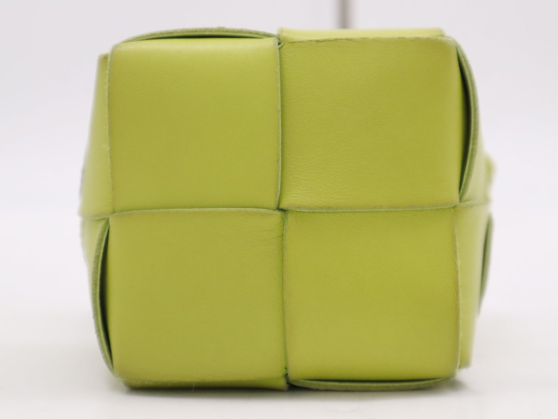 BOTTEGA VENETA Leather Maxi Intrecciato Cassette Mini Crossbody Bag in Light Green with Dust Bag