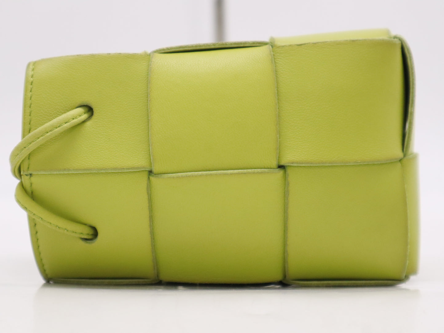 BOTTEGA VENETA Leather Maxi Intrecciato Cassette Mini Crossbody Bag in Light Green with Dust Bag