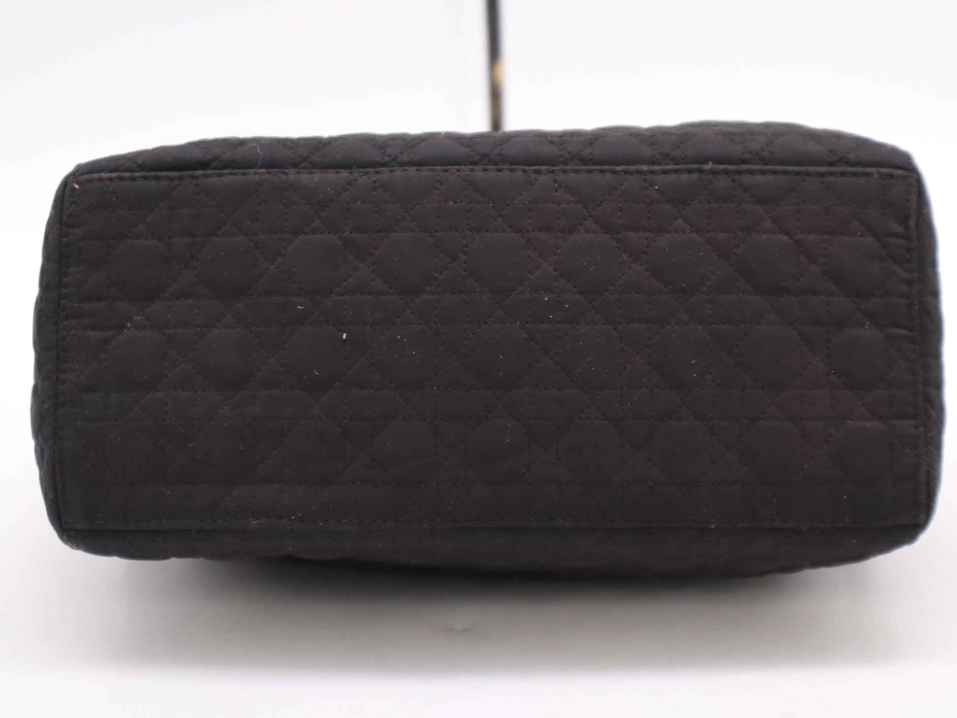 Dior Nylon Lady Dior Cannage Black Handbag with Charm and GD Hardware