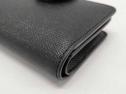 COACH Leather Compact Wallet Black