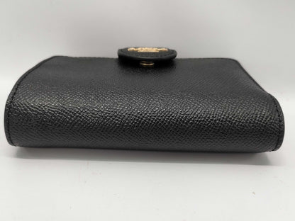 COACH Leather Compact Wallet Black