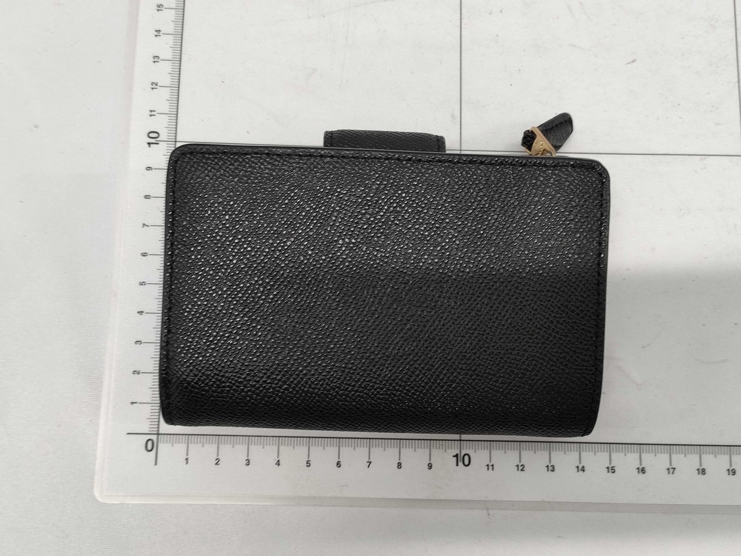 COACH Leather Compact Wallet Black