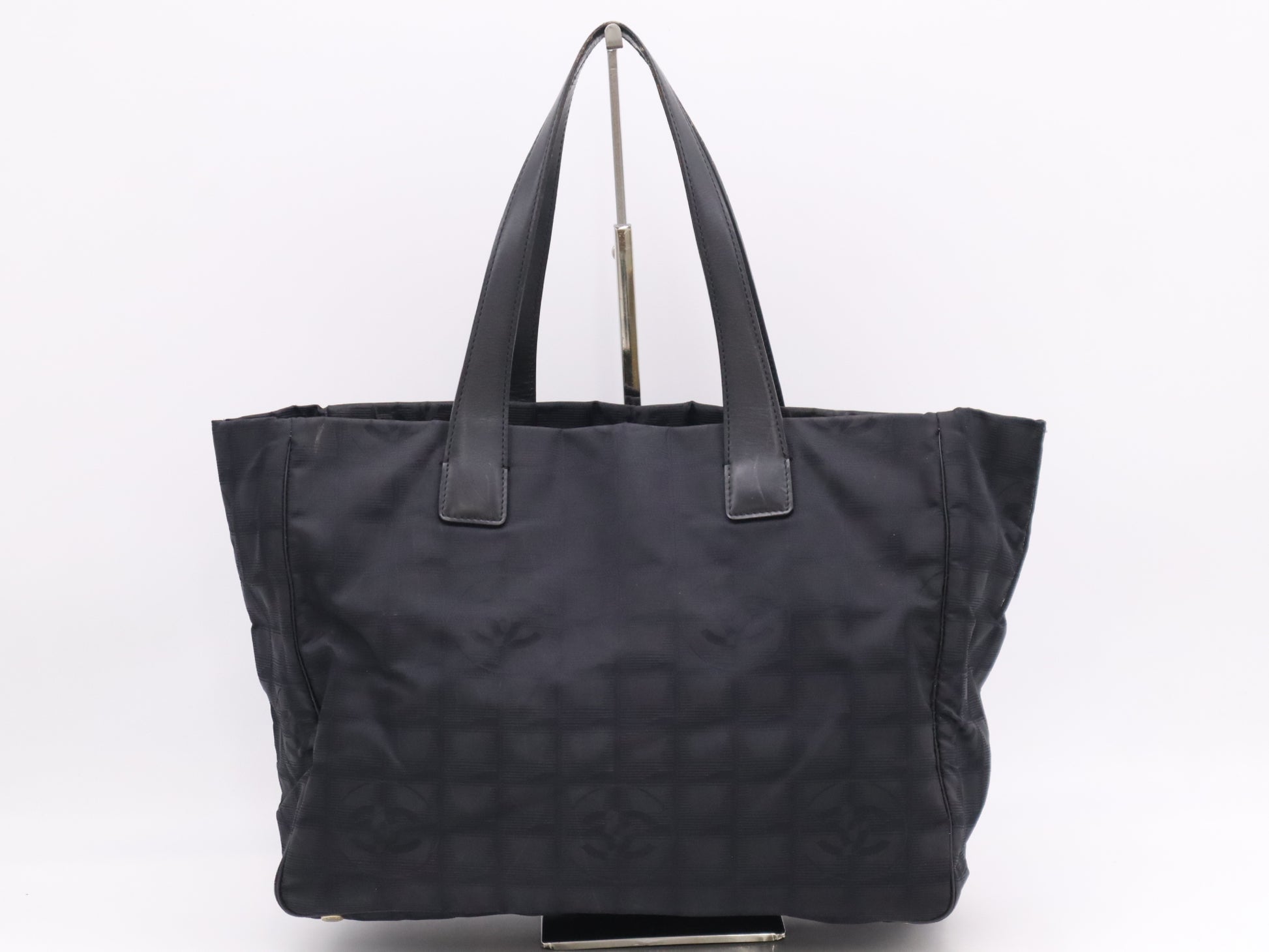 CHANEL Nylon and Leather New Travel Coco Mark Tote Bag, Black, Seal, 8333621 Tote Bag