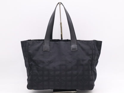CHANEL Nylon and Leather New Travel Coco Mark Tote Bag, Black, Seal, 8333621 Tote Bag