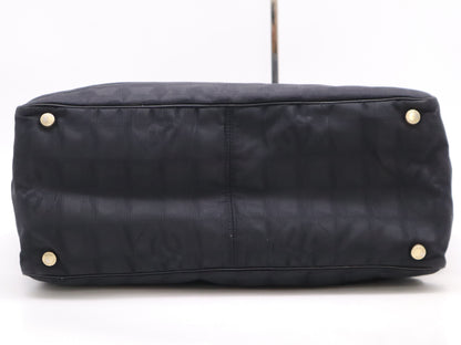 CHANEL Nylon and Leather New Travel Coco Mark Tote Bag, Black, Seal, 8333621 Tote Bag