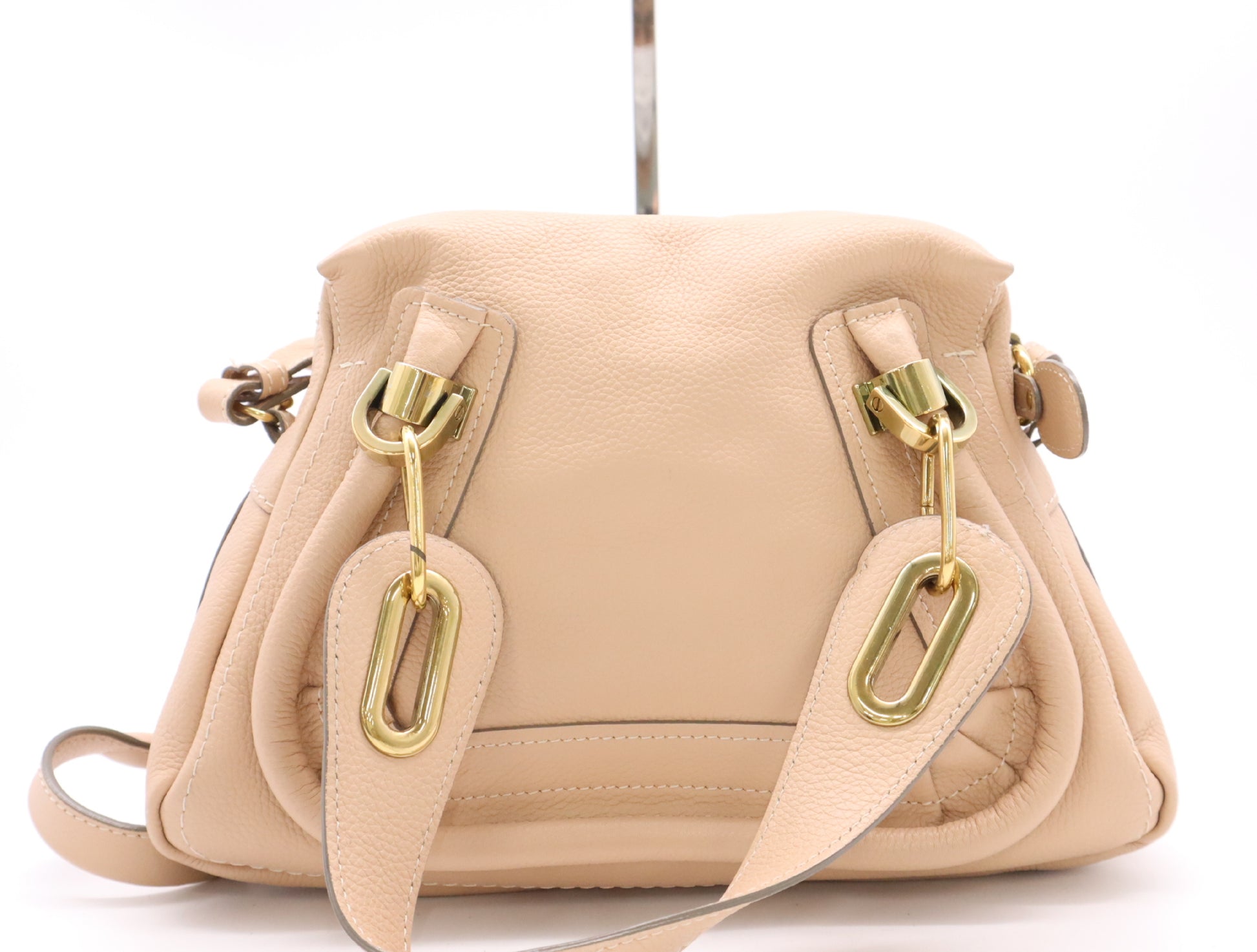 Chloe Leather Paraty Handbag Beige