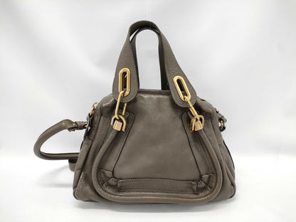 Chloe Leather Paradis 2-Way Handbag Brown