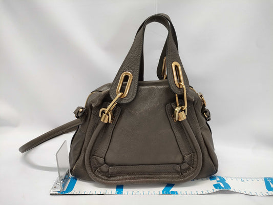 Chloe Leather Paradis 2-Way Handbag Brown