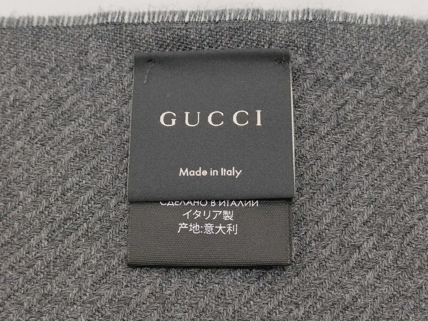 GUCCI 508313 Wool GG Pattern Scarf Blue Gray with Box
