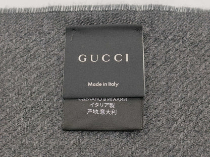 GUCCI 508313 Wool GG Pattern Scarf Blue Gray with Box