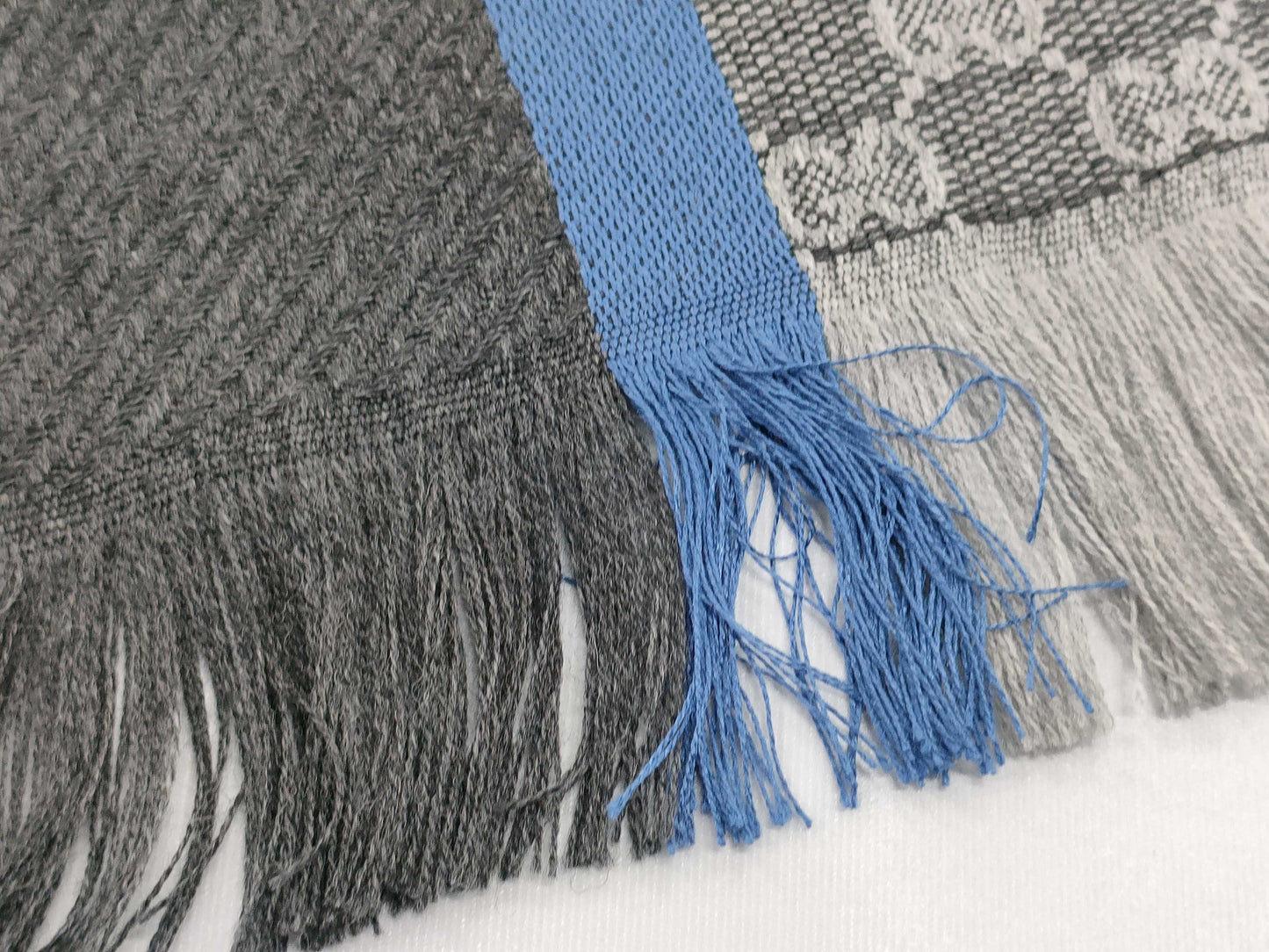 GUCCI 508313 Wool GG Pattern Scarf Blue Gray with Box