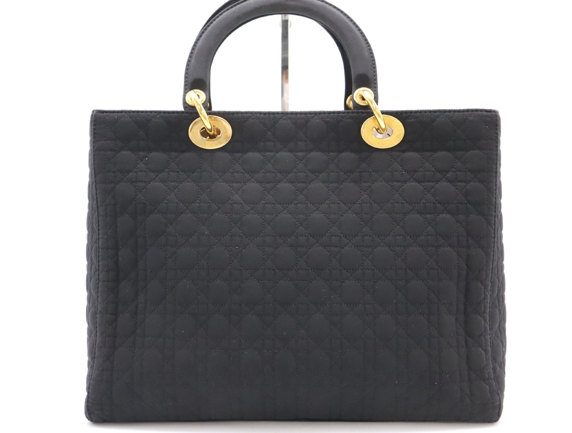 Dior Lady Dior Canvas Lady Dior Large Handbag Black Handbag