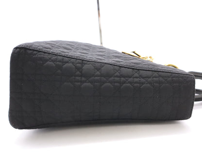 Dior Lady Dior Canvas Lady Dior Large Handbag Black Handbag