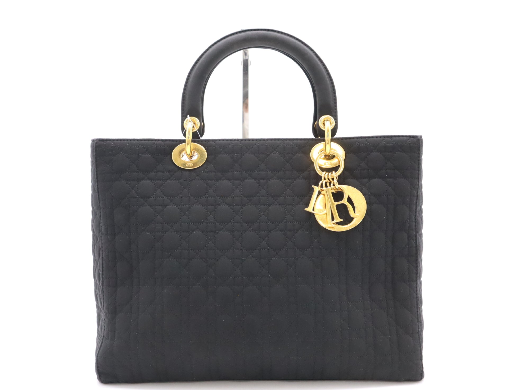 Dior Lady Dior Canvas Lady Dior Large Handbag Black Handbag