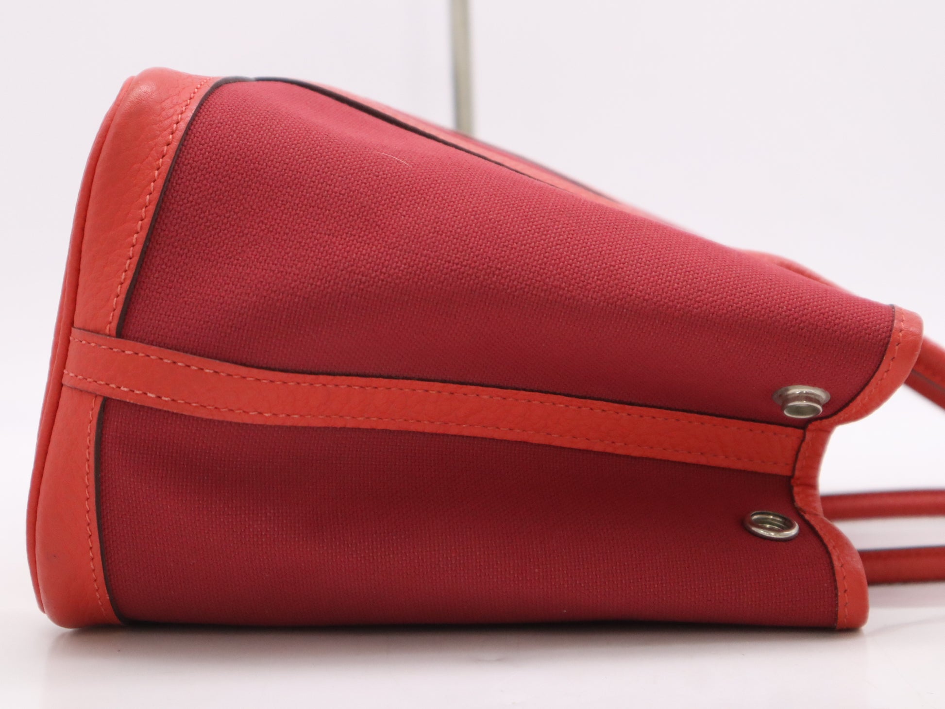 HERMES Toile x Negonda Garden Party Handbag Rouge A Stamp 2017 Handbag