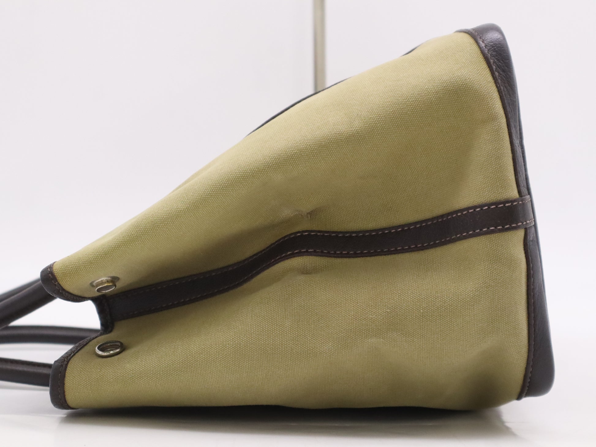 HERMES Toile Officier Negonda P Stamp Garden Party PM Khaki Brown Tote Bag