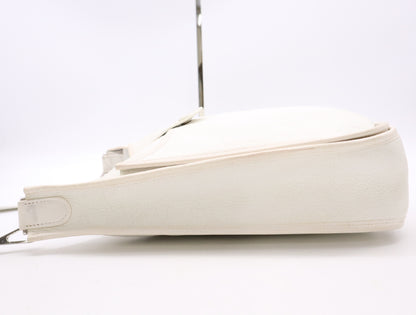HERMES Evelyn Taurillon Clemence K Stamp Evelyn PM II White Shoulder Bag with Shoulder Strap