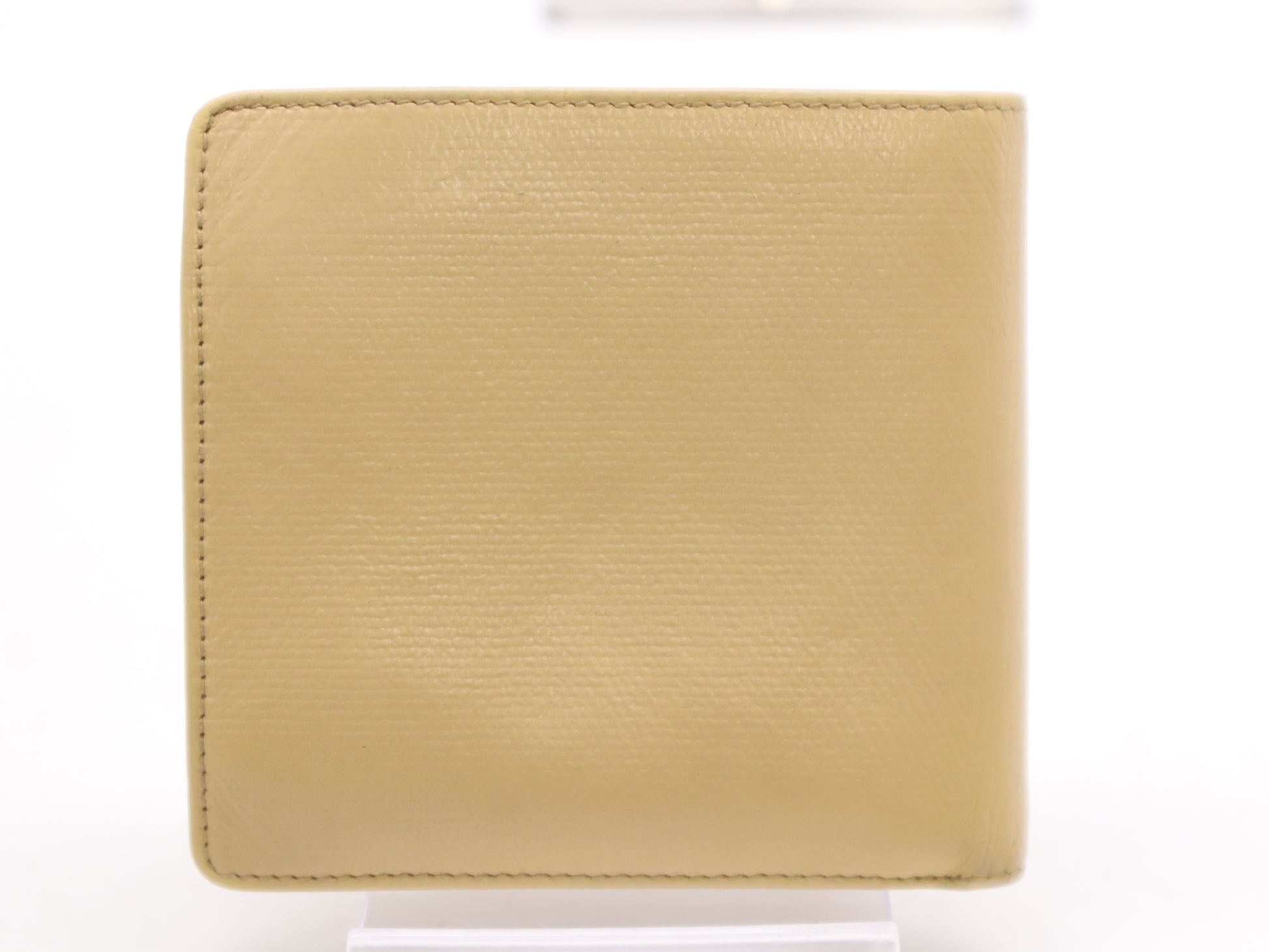 CHANEL A20901 Leather Coco Button Bifold Wallet Beige Seal 10394604 Wallet