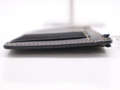 LOEWE C510G17X01 Calfskin Puzzle Stitch Card Case Smart Wallet Black