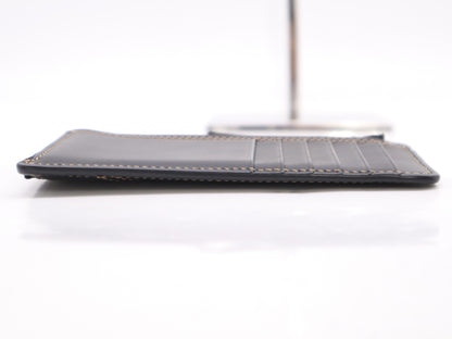 LOEWE C510G17X01 Calfskin Puzzle Stitch Card Case Smart Wallet Black