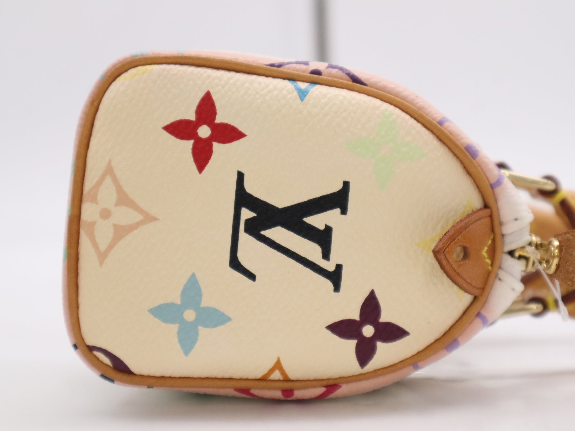 LOUIS VUITTON Monogram Multicolore M92645 Monogram Multicolore Mini Speedy Blanc Handbag with Shoulder Strap