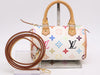 LOUIS VUITTON Monogram Multicolore M92645 Monogram Multicolore Mini Speedy Blanc Handbag with Shoulder Strap