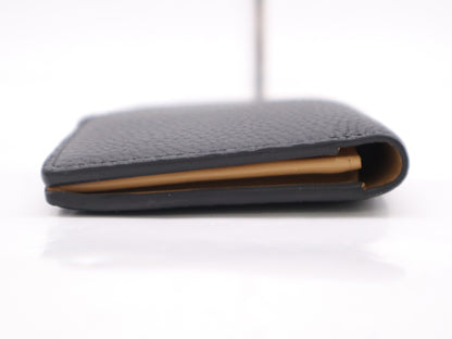 LOUIS VUITTON M81330 Taurillon Leather Vertical Wallet Capucines Black with Dust Bag and Box