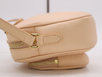 BURBERRY Leather Shoulder Bag/Camera Bag in Peach Pink with Dust Bag