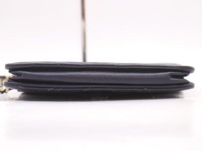 CHANEL Leather V-Stitch Coco Mark Chain Wallet Navy Blue with GD Hardware, Seal, Card Holder 26377920 Shoulder Bag