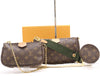 LOUIS VUITTON Monogram M44813 Monogram Multi Pochette Accessoires Khaki with Chain Strap, Shoulder Strap, Dust Bag, and Box. RFID Compatible.