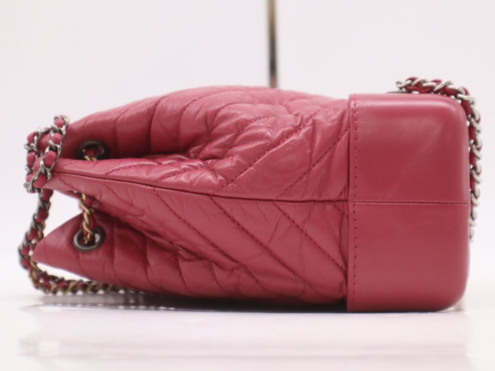 CHANEL Leather Gabrielle de Chanel Small Backpack with GD Hardware, Drawstring Backpack, Pink, Seal, 26254201, Handbag