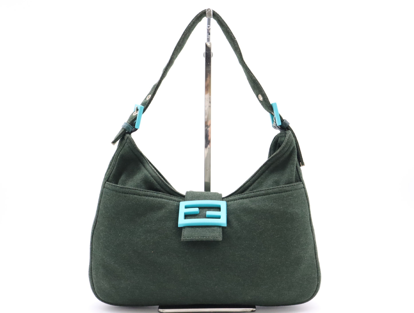 FENDI Mamma Bucket Cotton Jersey Shoulder Bag Green