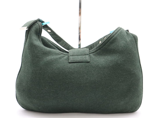 FENDI Mamma Bucket Cotton Jersey Shoulder Bag Green