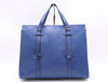 GUCCI Leather GG Embossed Tote Bag Blue Handbag