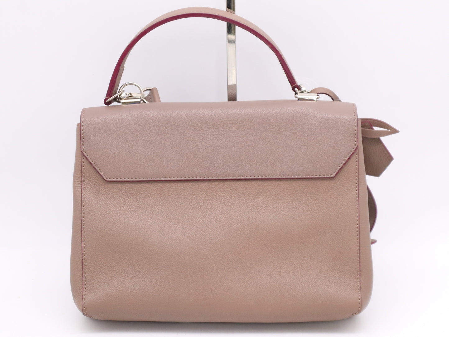 LOUIS VUITTON M50578 Calf Leather Lockme 2 Taupe Handbag with Shoulder Strap and Clasp