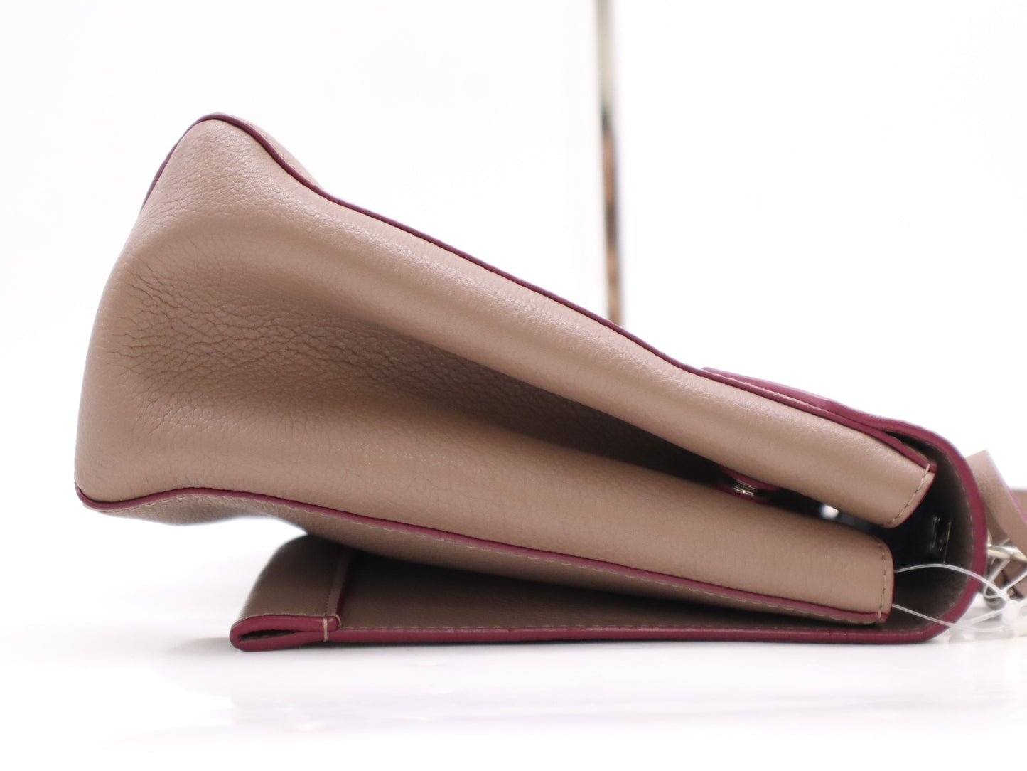 LOUIS VUITTON M50578 Calf Leather Lockme 2 Taupe Handbag with Shoulder Strap and Clasp