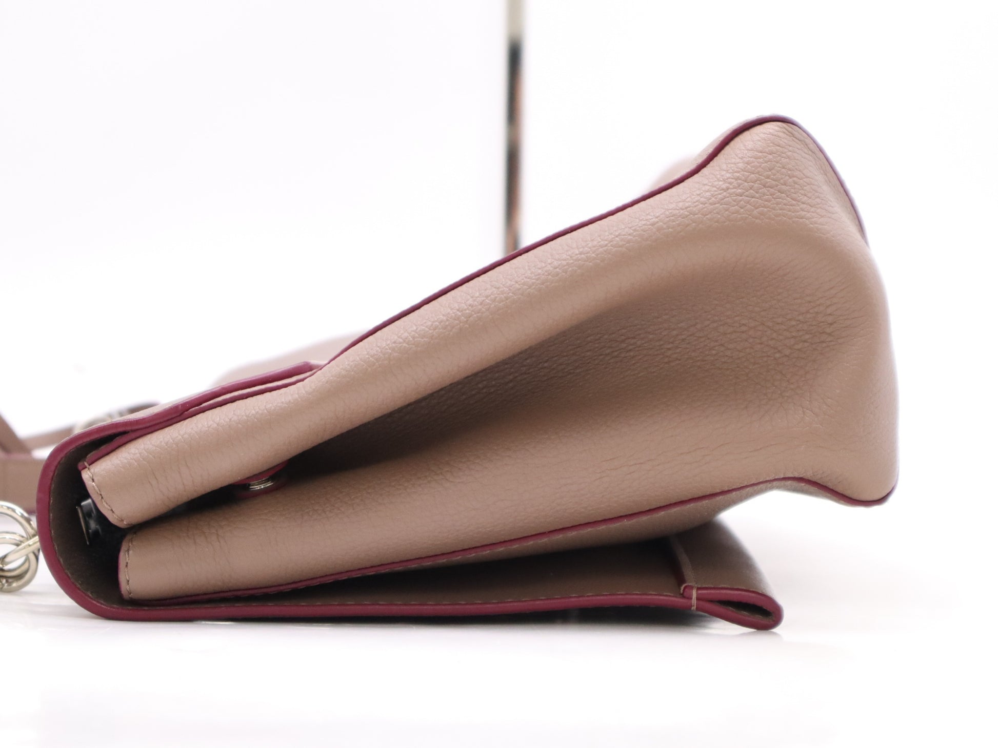 LOUIS VUITTON M50578 Calf Leather Lockme 2 Taupe Handbag with Shoulder Strap and Clasp