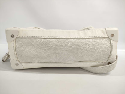 LOUIS VUITTON M53287 Monogram Taurillon Leather Soft Trunk White Shoulder Bag with Shoulder Strap
